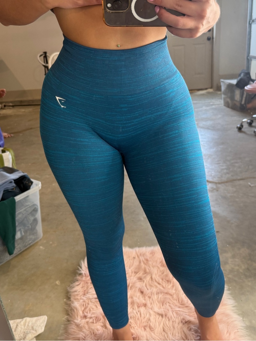 Gymshark Teal Blue High-Waisted Seamless Leggings